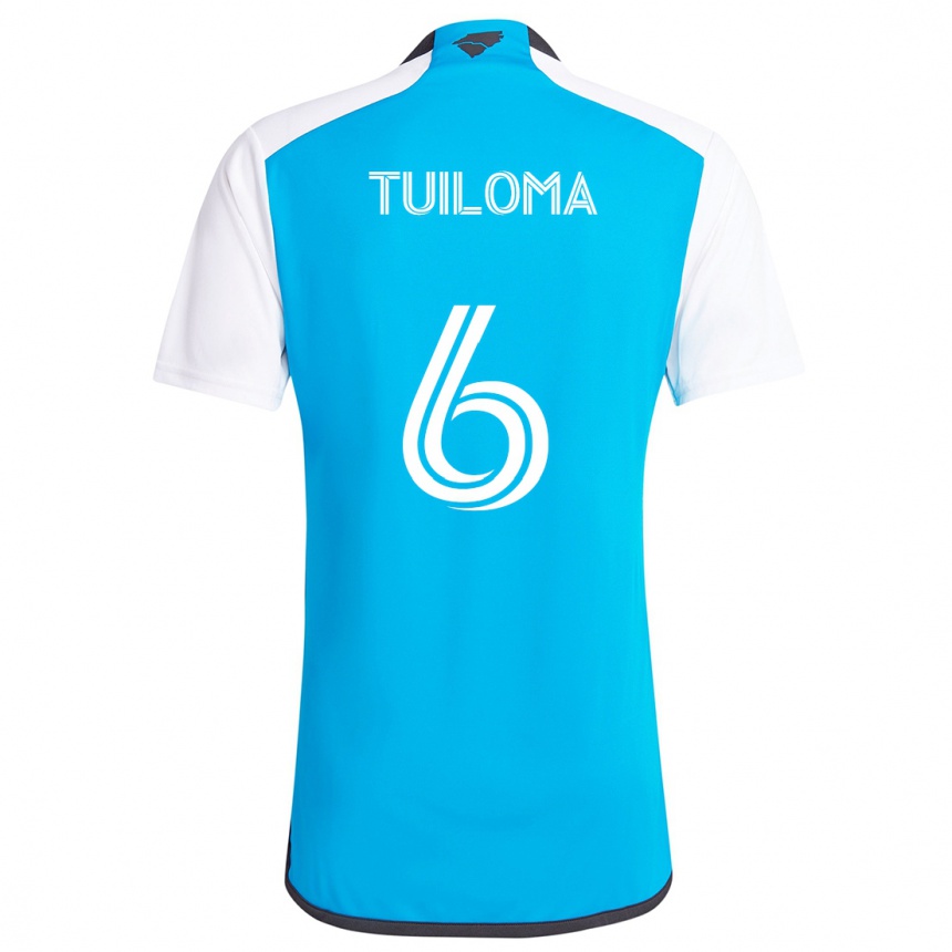 Moteriškas Bill Tuiloma #6 Mėlyna Balta Namų Marškinėliai 2024/25 T-Shirt