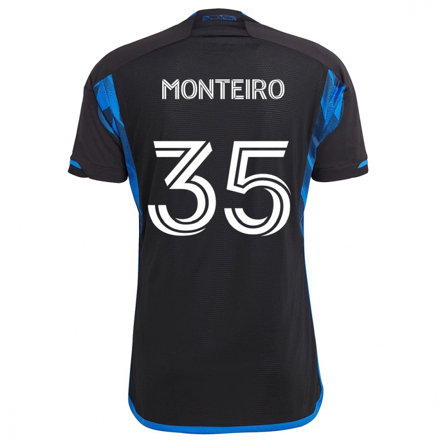 Moteriškas Jamiro Monteiro #35 Mėlyna Juoda Namų Marškinėliai 2024/25 T-Shirt