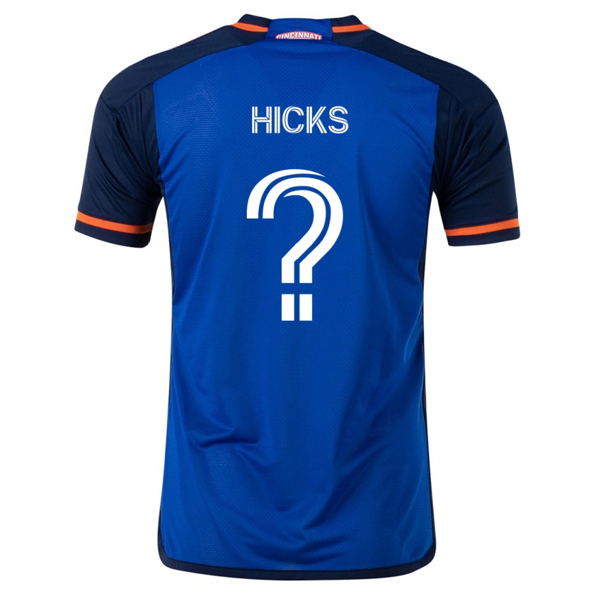 Moteriškas Elijah Hicks #0 Mėlyna Balta Namų Marškinėliai 2024/25 T-Shirt