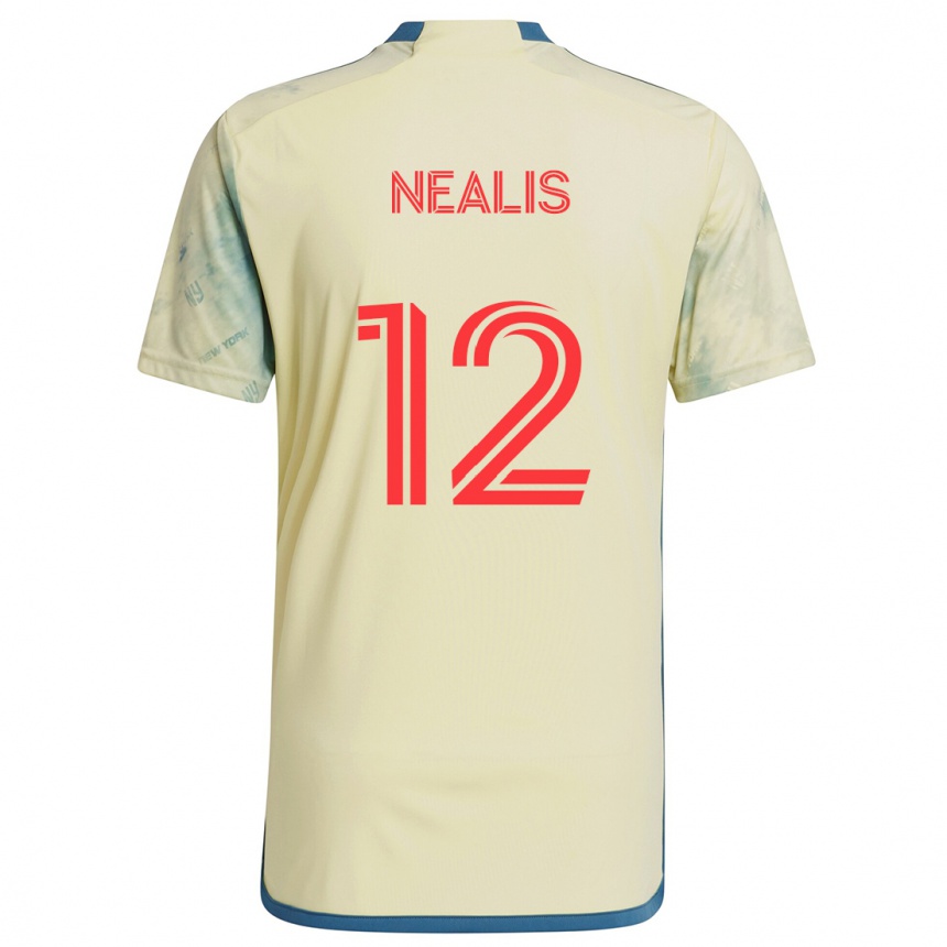 Moteriškas Dylan Nealis #12 Geltona Raudona Mėlyna Namų Marškinėliai 2024/25 T-Shirt