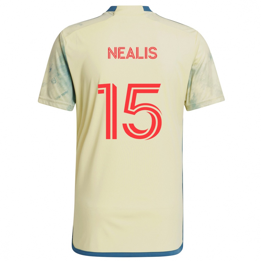 Moteriškas Sean Nealis #15 Geltona Raudona Mėlyna Namų Marškinėliai 2024/25 T-Shirt