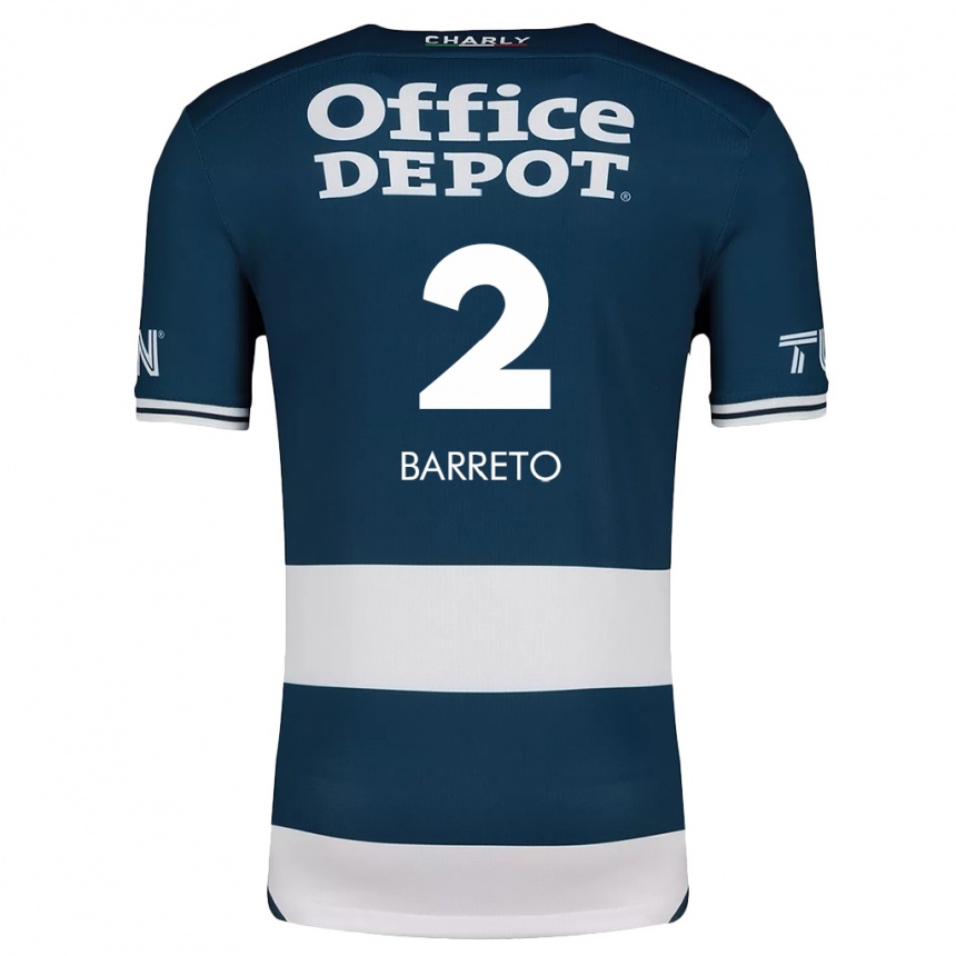 Moteriškas Sergio Barreto #2 Mėlyna Balta Namų Marškinėliai 2024/25 T-Shirt