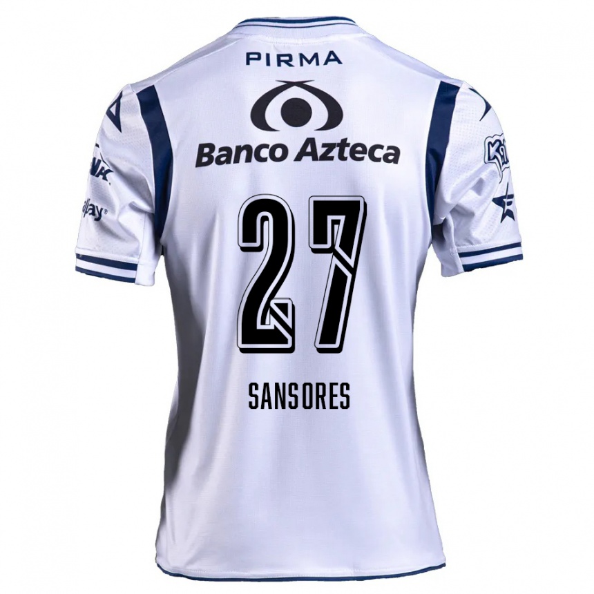 Moteriškas Miguel Sansores #27 Balta Tamsiai Mėlyna Namų Marškinėliai 2024/25 T-Shirt