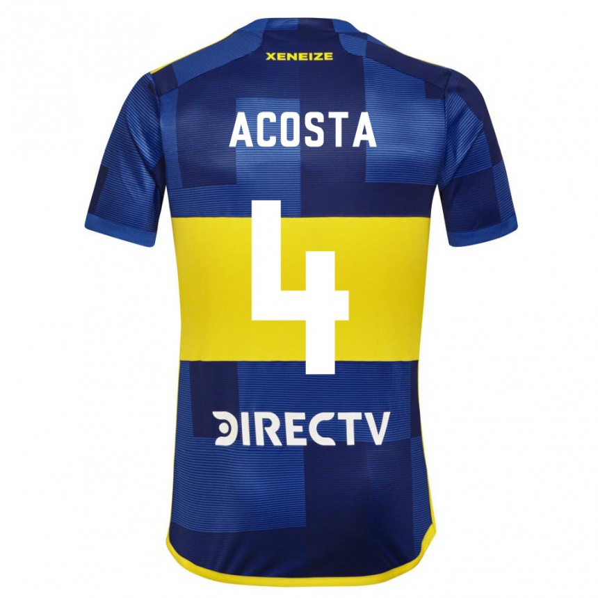 Moteriškas Natan Acosta #4 Mėlyna Geltona Namų Marškinėliai 2024/25 T-Shirt