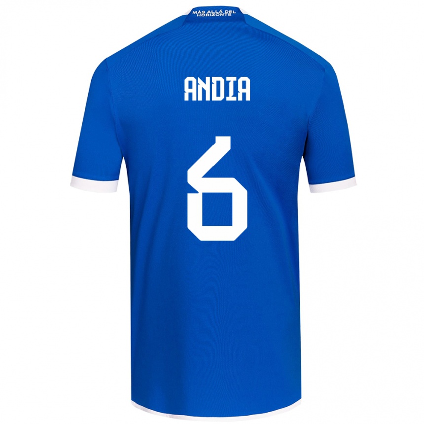 Moteriškas Yonathan Andía #6 Mėlyna Balta Namų Marškinėliai 2024/25 T-Shirt