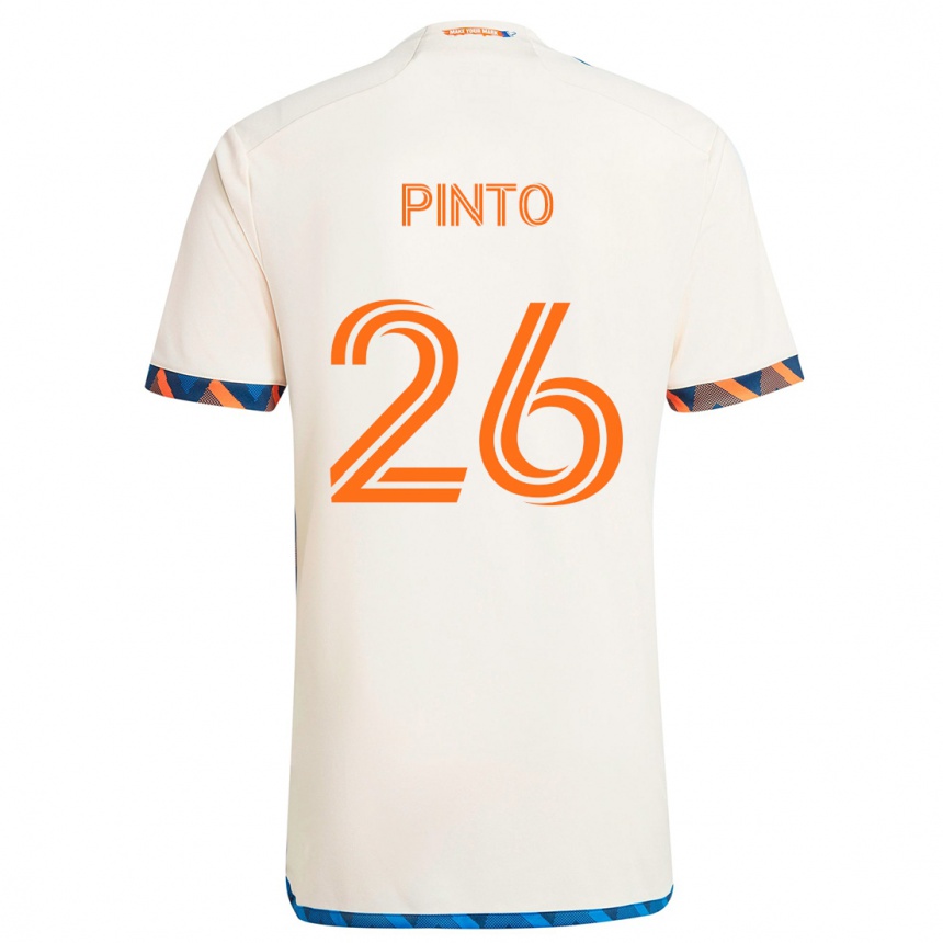 Moteriškas Malik Pinto #26 Balta Oranžinė Išvykos Marškinėliai 2024/25 T-Shirt