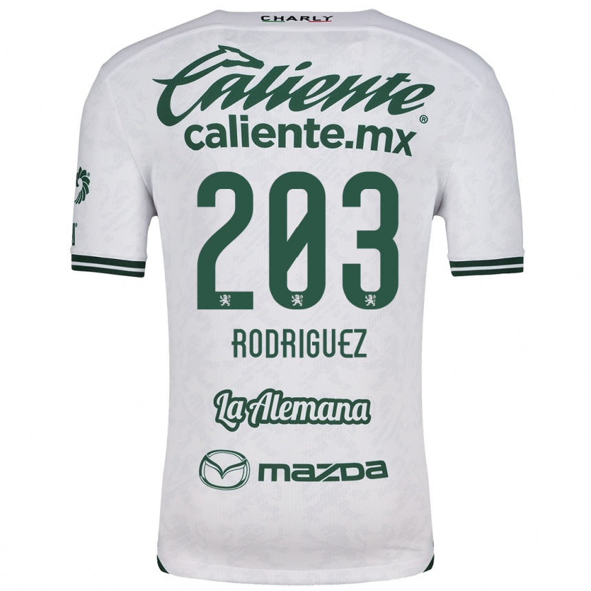 Moteriškas César Rodríguez #203 Balta Žalia Išvykos Marškinėliai 2024/25 T-Shirt