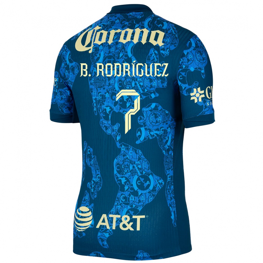 Moteriškas Brian Rodríguez #7 Mėlyna Geltona Išvykos Marškinėliai 2024/25 T-Shirt