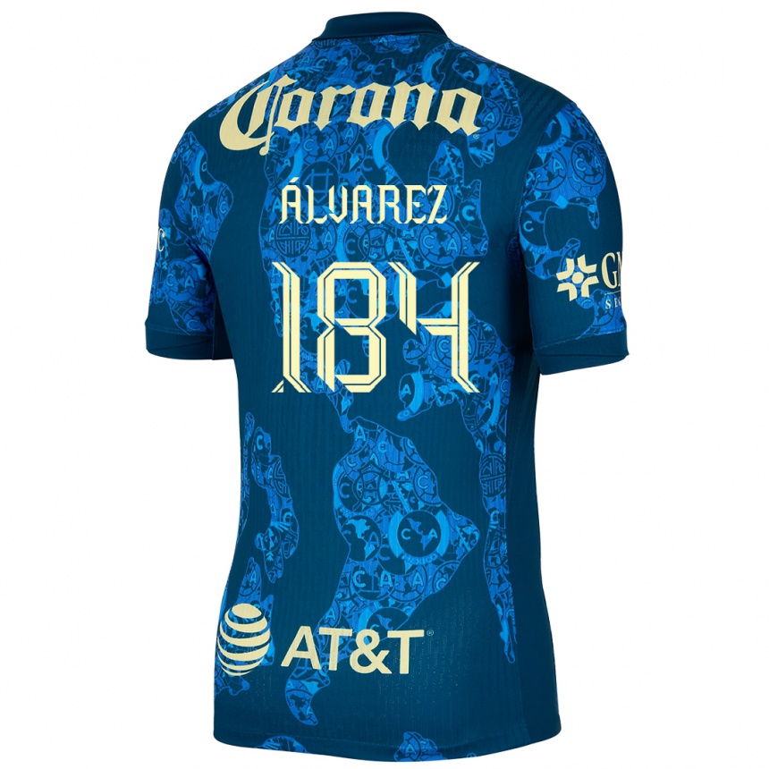 Moteriškas Antonio Álvarez #184 Mėlyna Geltona Išvykos Marškinėliai 2024/25 T-Shirt