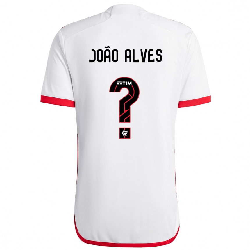 Moteriškas João Alves #0 Balta Raudona Išvykos Marškinėliai 2024/25 T-Shirt