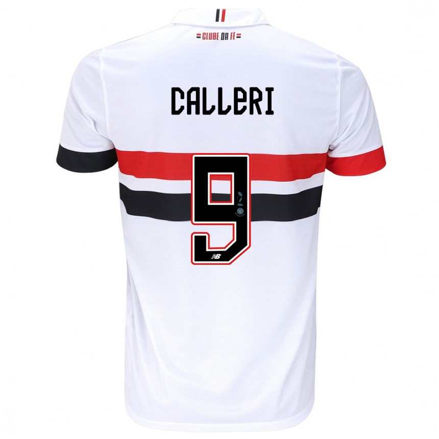 Vaikiškas Jonathan Calleri #9 Balta Raudona Juoda Namų Marškinėliai 2024/25 T-Shirt