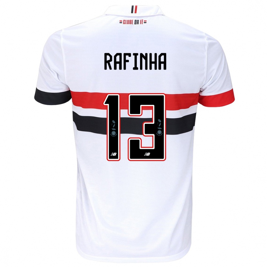 Vaikiškas Rafinha #13 Balta Raudona Juoda Namų Marškinėliai 2024/25 T-Shirt