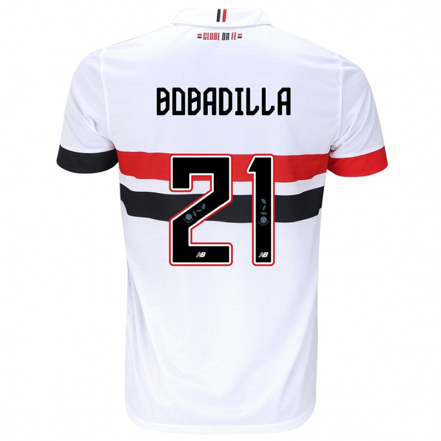 Vaikiškas Damián Bobadilla #21 Balta Raudona Juoda Namų Marškinėliai 2024/25 T-Shirt