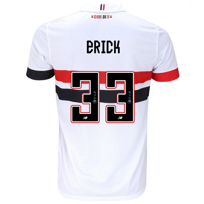 Vaikiškas Erick #33 Balta Raudona Juoda Namų Marškinėliai 2024/25 T-Shirt