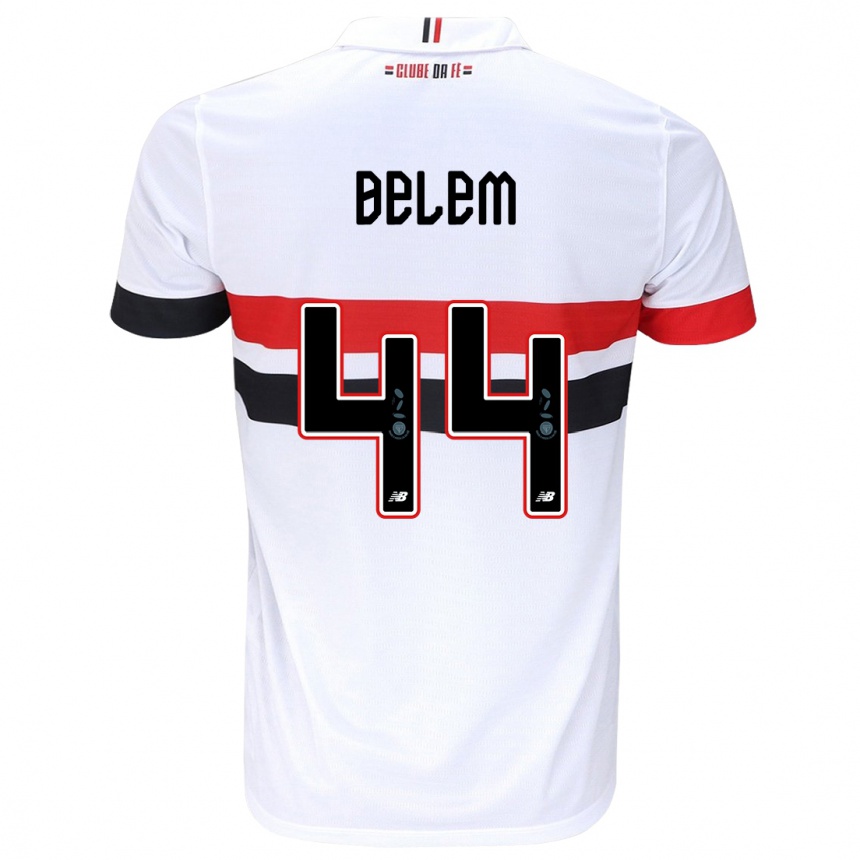 Vaikiškas Matheus Belém #44 Balta Raudona Juoda Namų Marškinėliai 2024/25 T-Shirt