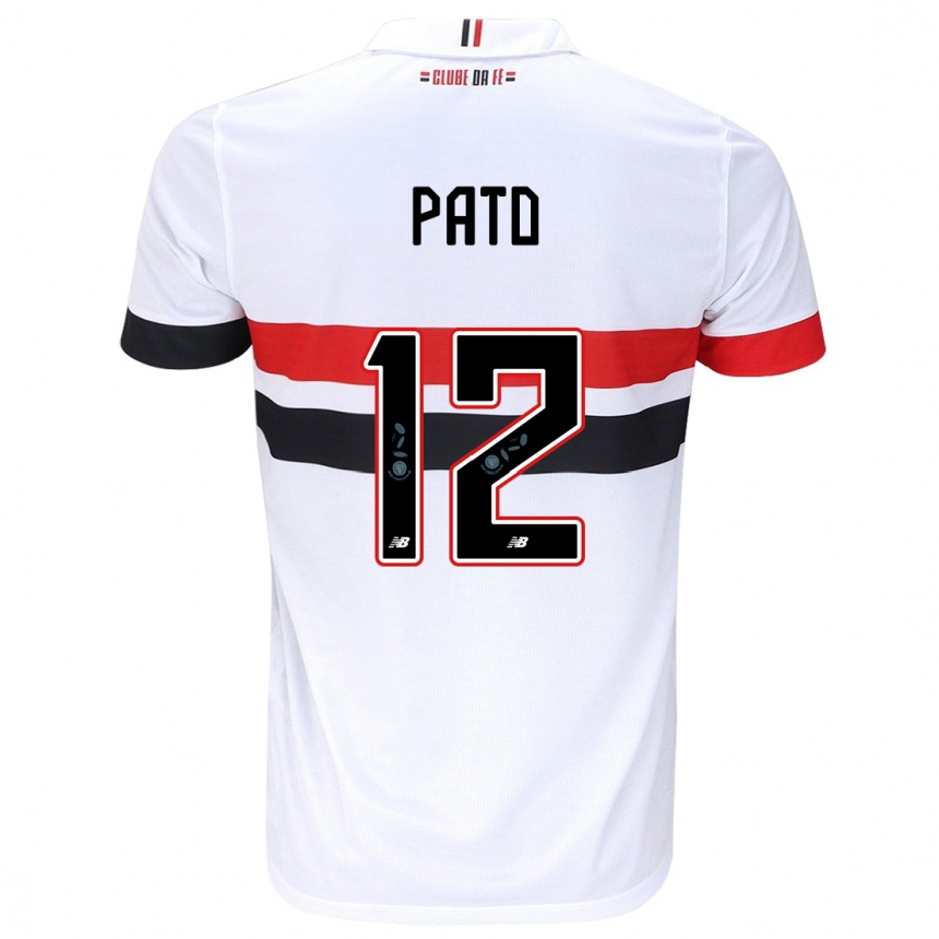 Vaikiškas Alexandre Pato #12 Balta Raudona Juoda Namų Marškinėliai 2024/25 T-Shirt