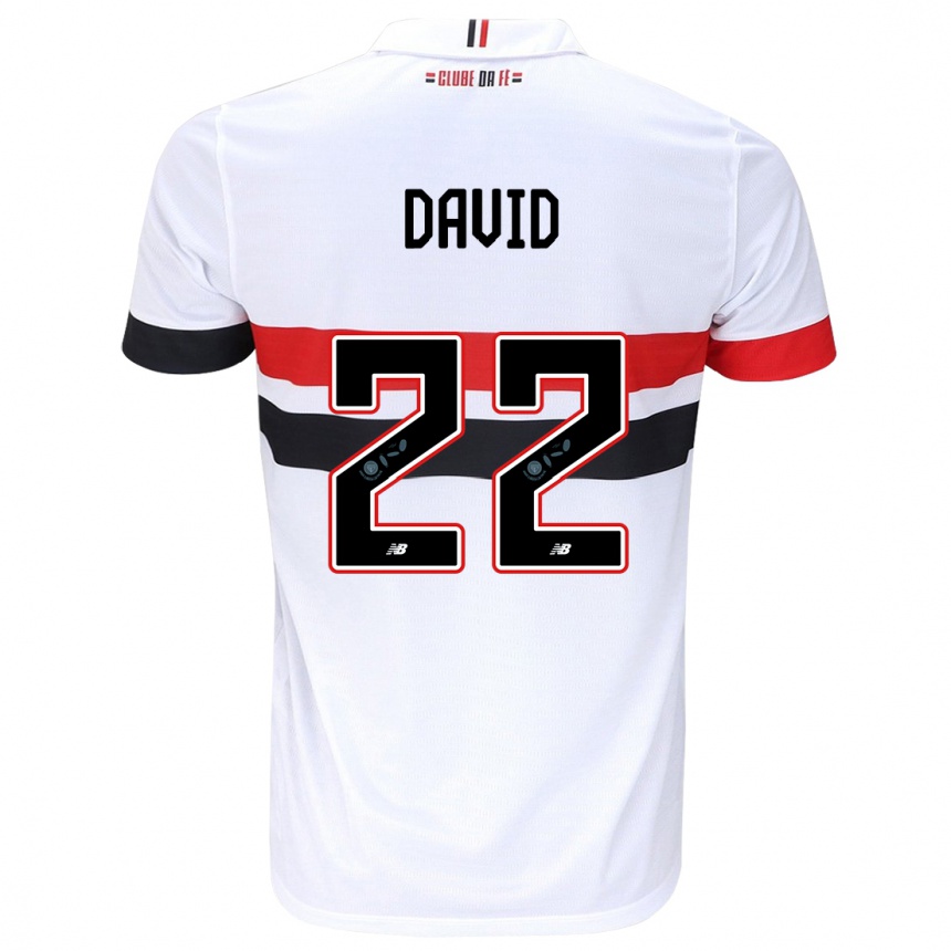 Vaikiškas David #22 Balta Raudona Juoda Namų Marškinėliai 2024/25 T-Shirt