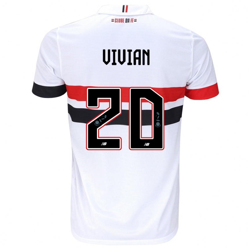 Vaikiškas Vivian #20 Balta Raudona Juoda Namų Marškinėliai 2024/25 T-Shirt