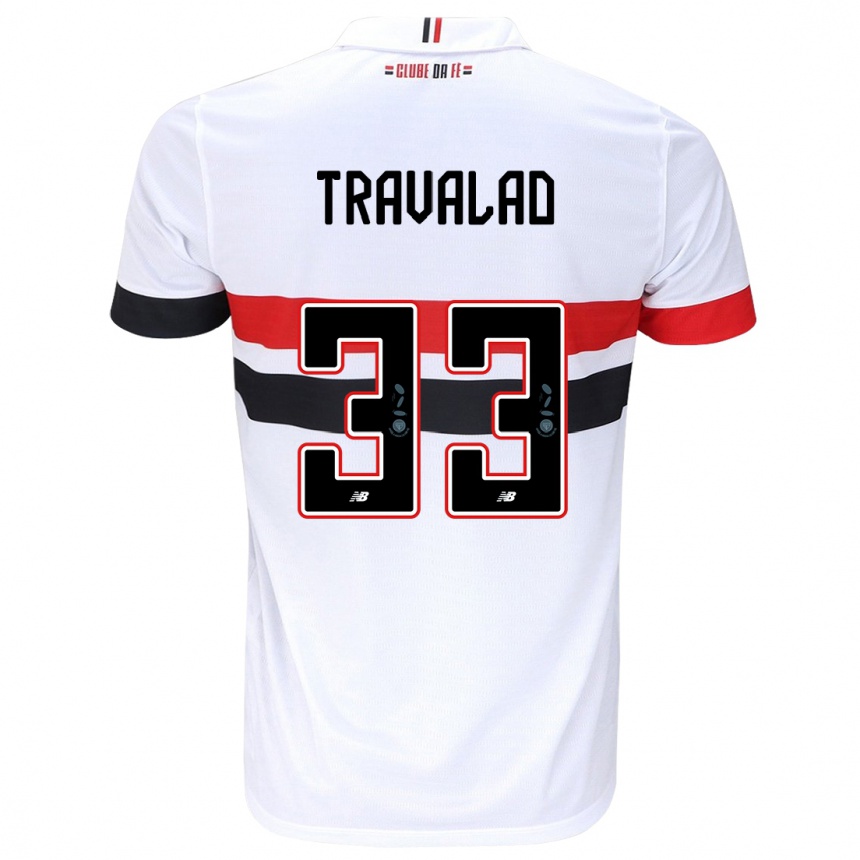 Vaikiškas Rafa Travalão #33 Balta Raudona Juoda Namų Marškinėliai 2024/25 T-Shirt