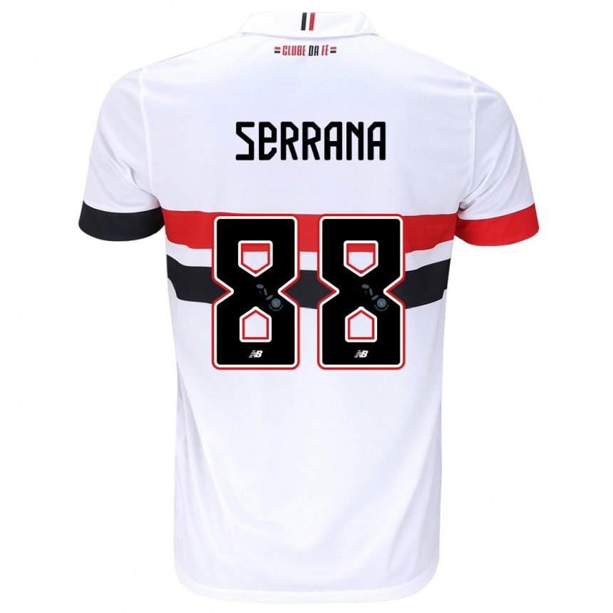 Vaikiškas Serrana #88 Balta Raudona Juoda Namų Marškinėliai 2024/25 T-Shirt