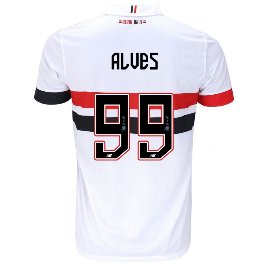 Vaikiškas Letícia Alves #99 Balta Raudona Juoda Namų Marškinėliai 2024/25 T-Shirt