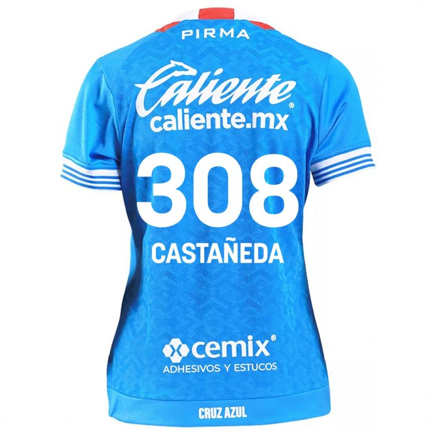 Vaikiškas Emiliano Castañeda #308 Dangaus Mėlynumo Namų Marškinėliai 2024/25 T-Shirt