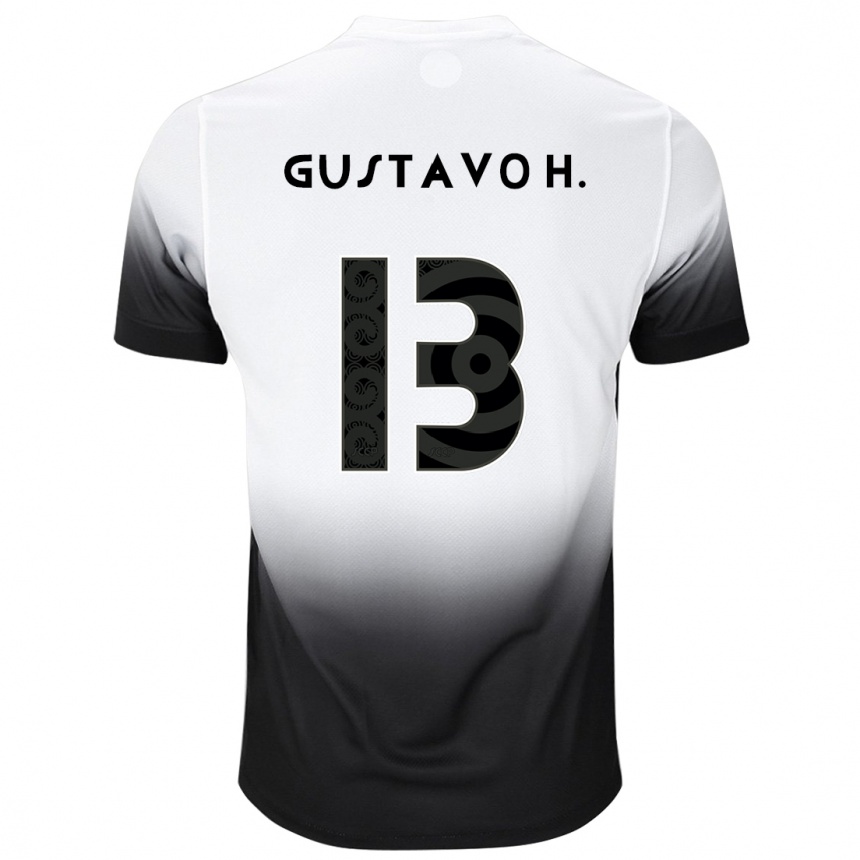 Vaikiškas Gustavo Henrique #13 Balta Juoda Namų Marškinėliai 2024/25 T-Shirt