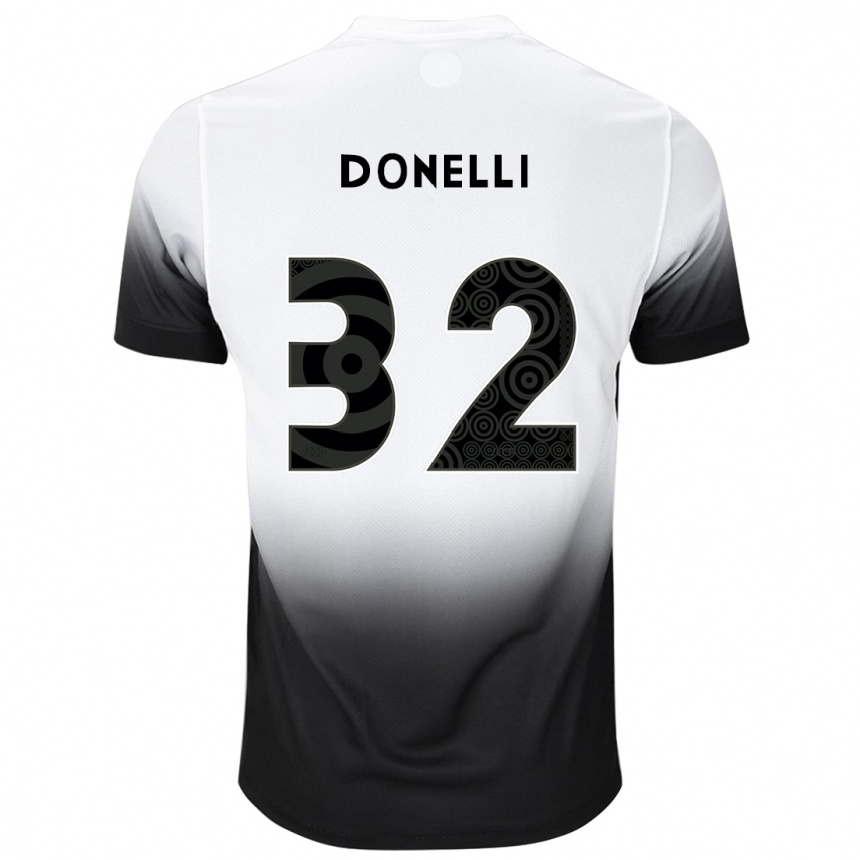 Vaikiškas Matheus Donelli #32 Balta Juoda Namų Marškinėliai 2024/25 T-Shirt