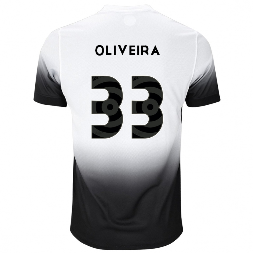 Vaikiškas Ruan Oliveira #33 Balta Juoda Namų Marškinėliai 2024/25 T-Shirt