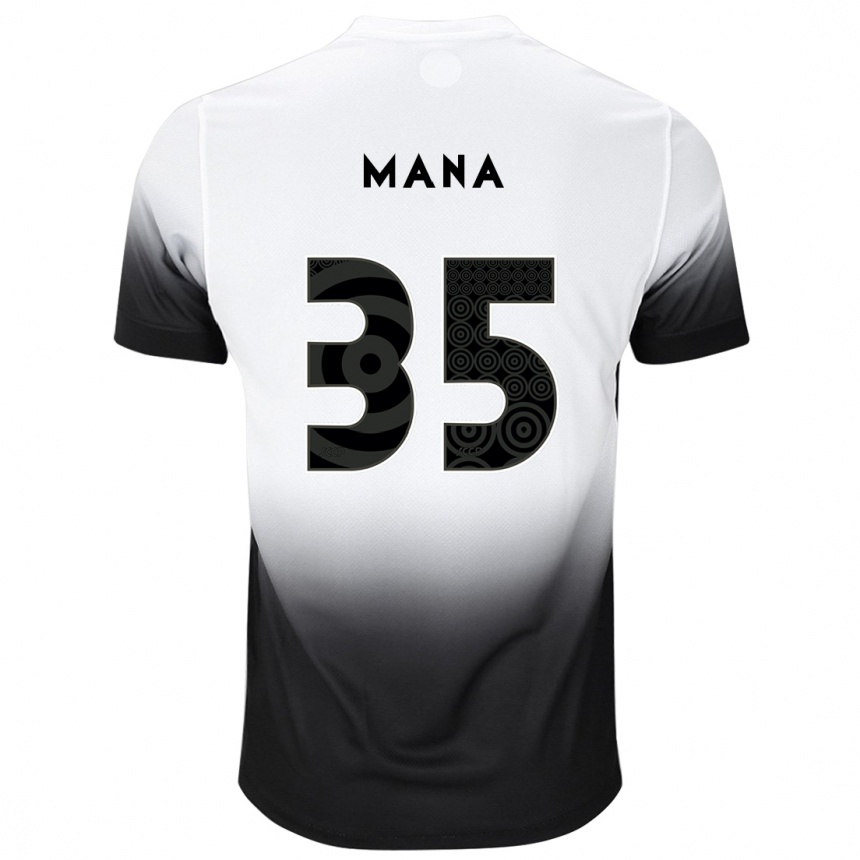 Vaikiškas Léo Mana #35 Balta Juoda Namų Marškinėliai 2024/25 T-Shirt