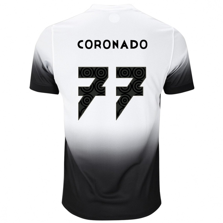 Vaikiškas Igor Coronado #77 Balta Juoda Namų Marškinėliai 2024/25 T-Shirt