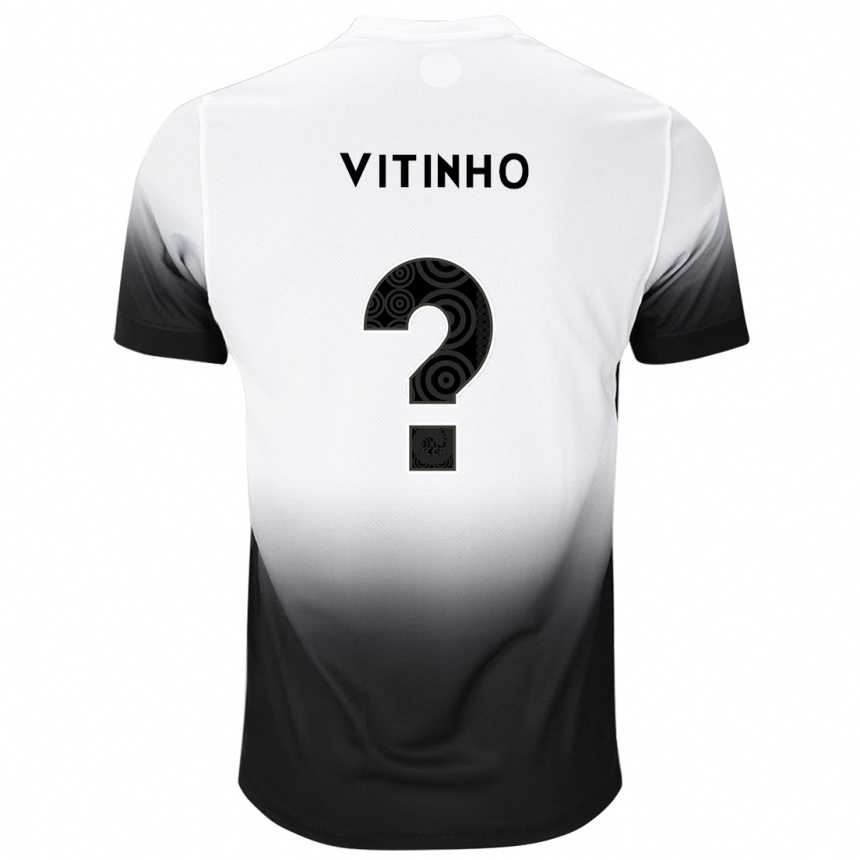 Vaikiškas Vitinho #0 Balta Juoda Namų Marškinėliai 2024/25 T-Shirt