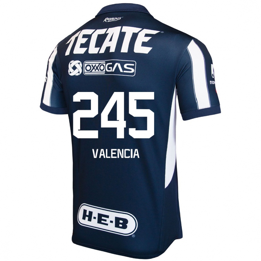 Vaikiškas Cristian Valencia #245 Mėlyna Raudona Balta Namų Marškinėliai 2024/25 T-Shirt