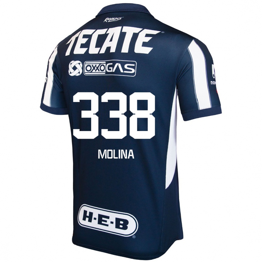 Vaikiškas Johann Molina #338 Mėlyna Raudona Balta Namų Marškinėliai 2024/25 T-Shirt