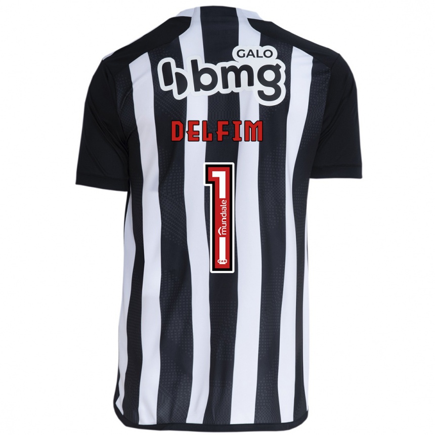 Vaikiškas Gabriel Delfim #1 Balta Juoda Namų Marškinėliai 2024/25 T-Shirt