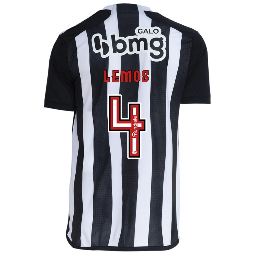 Vaikiškas Mauricio Lemos #4 Balta Juoda Namų Marškinėliai 2024/25 T-Shirt