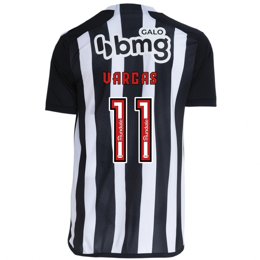 Vaikiškas Eduardo Vargas #11 Balta Juoda Namų Marškinėliai 2024/25 T-Shirt