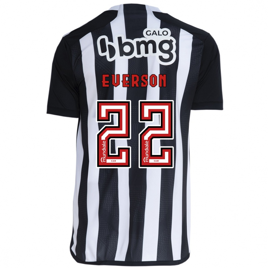 Vaikiškas Everson #22 Balta Juoda Namų Marškinėliai 2024/25 T-Shirt