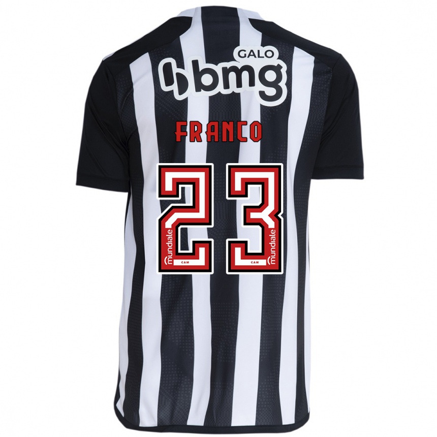 Vaikiškas Alan Franco #23 Balta Juoda Namų Marškinėliai 2024/25 T-Shirt