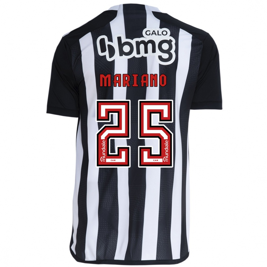 Vaikiškas Mariano #25 Balta Juoda Namų Marškinėliai 2024/25 T-Shirt