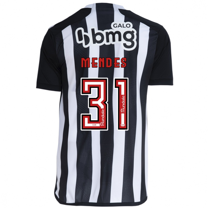 Vaikiškas Matheus Mendes #31 Balta Juoda Namų Marškinėliai 2024/25 T-Shirt