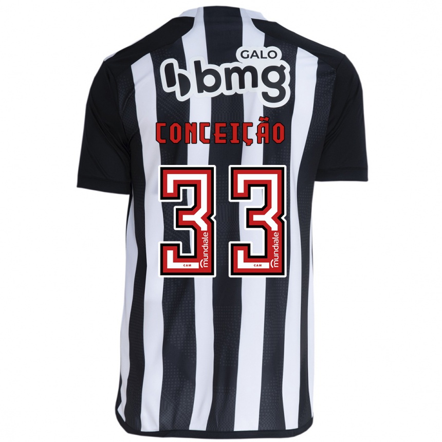 Vaikiškas Robert Conceição #33 Balta Juoda Namų Marškinėliai 2024/25 T-Shirt