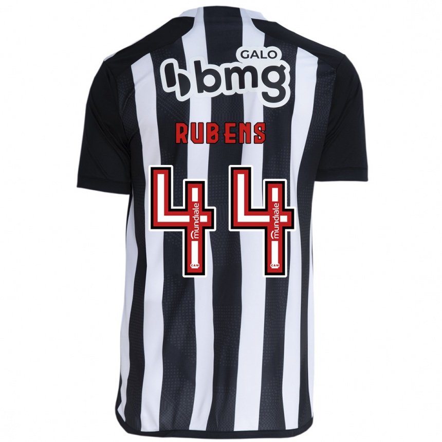 Vaikiškas Rubens #44 Balta Juoda Namų Marškinėliai 2024/25 T-Shirt