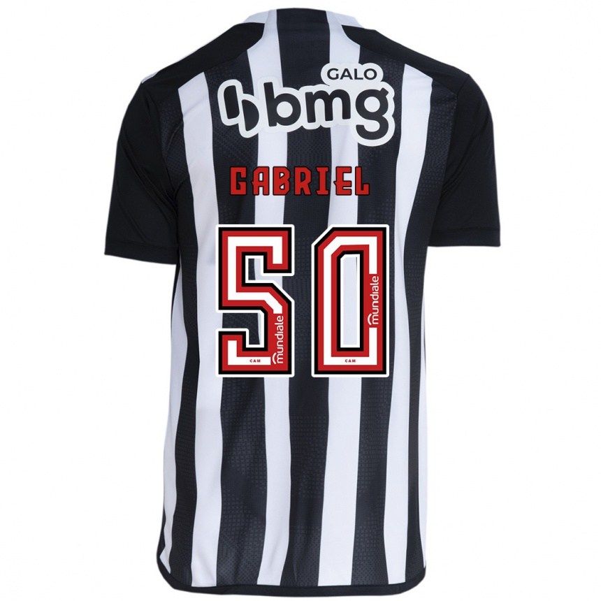 Vaikiškas Vitor Gabriel #50 Balta Juoda Namų Marškinėliai 2024/25 T-Shirt