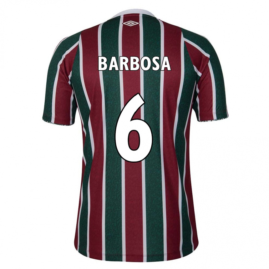 Vaikiškas Diogo Barbosa #6 Žalia Kaštoninė Balta Namų Marškinėliai 2024/25 T-Shirt