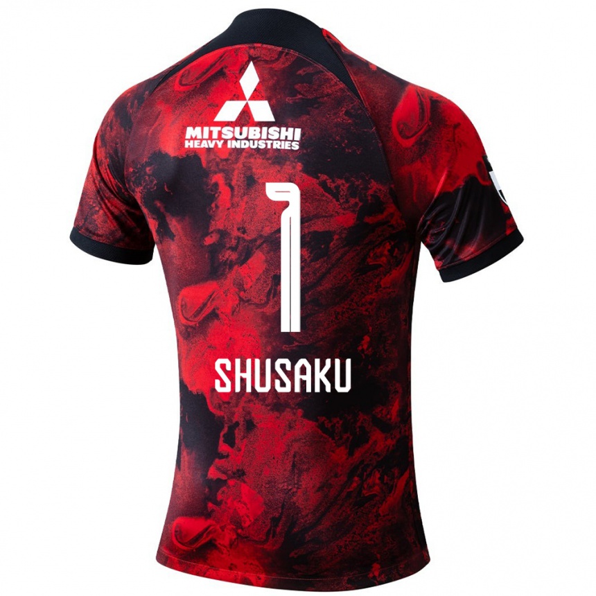 Vaikiškas Shusaku Nishikawa #1 Raudona Juoda Namų Marškinėliai 2024/25 T-Shirt