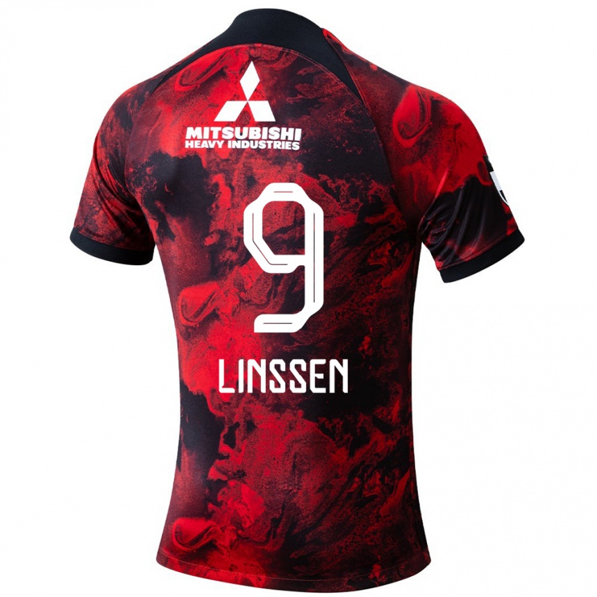 Vaikiškas Bryan Linssen #9 Raudona Juoda Namų Marškinėliai 2024/25 T-Shirt