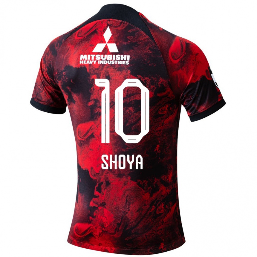 Vaikiškas Shoya Nakajima #10 Raudona Juoda Namų Marškinėliai 2024/25 T-Shirt