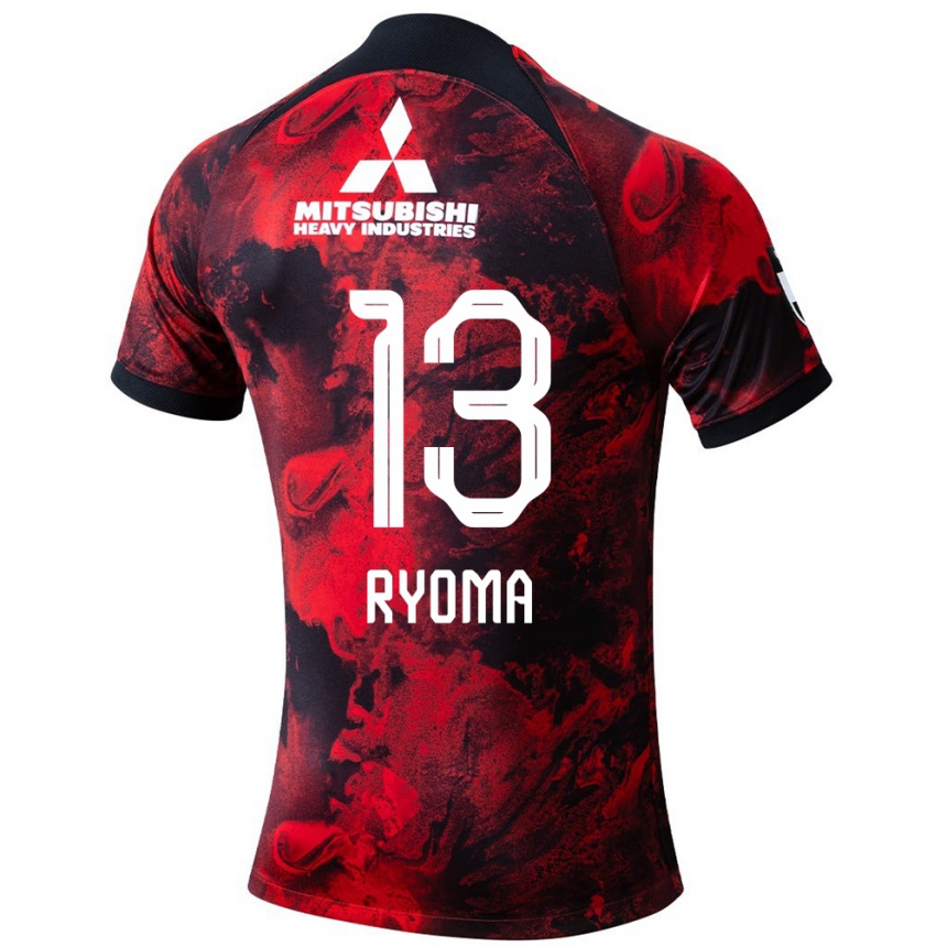 Vaikiškas Ryoma Watanabe #13 Raudona Juoda Namų Marškinėliai 2024/25 T-Shirt