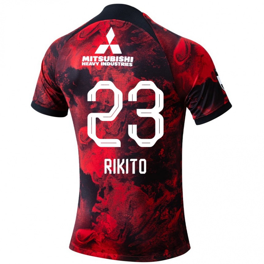 Vaikiškas Rikito Inoue #23 Raudona Juoda Namų Marškinėliai 2024/25 T-Shirt